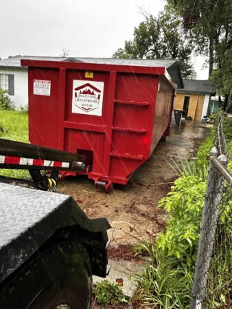 red roll off dumpster